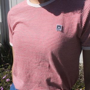 Obey striped red tee